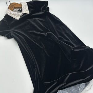 Beutees Velvet-like Dress with Collar